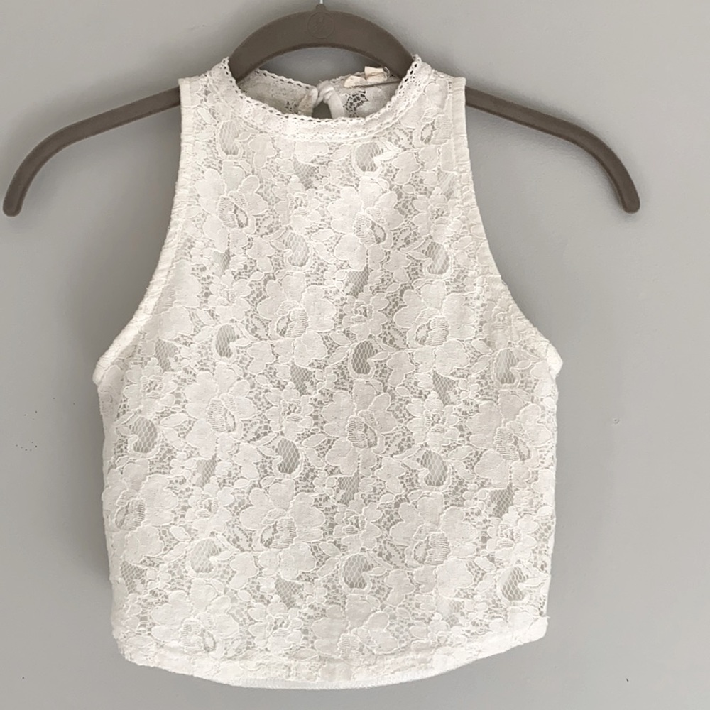 Rolla Coster White Lace Crop Top